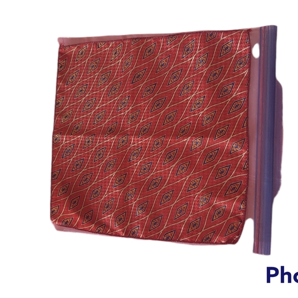 Blue accents VINTAGE Handkerchief, pocket square - Picture 3 of 4